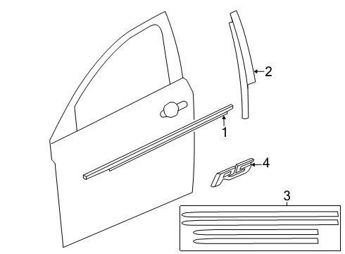 2014 Chevrolet Cruze Exterior Trim - Front Door Molding Kit Diagram for 95980690