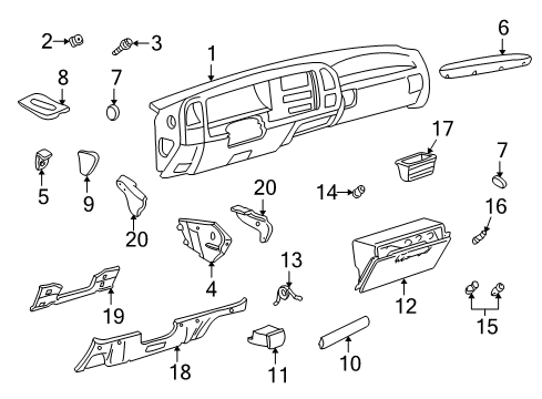 1995 Chevrolet K3500 Instrument Panel Extension Diagram for 15611569