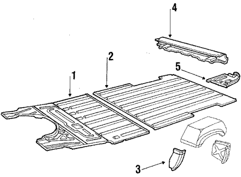 1993 Chevrolet G20 Floor PANEL, Floor And Toe Panel Diagram for 12541189