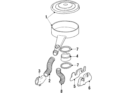 1985 Cadillac Seville Air Inlet Element-Air Cleaner & Silencer Diagram for 6483645