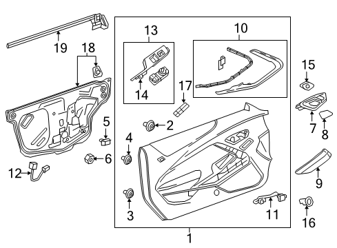 2021 Chevrolet Camaro Door Lock Actuator Diagram for 13510505