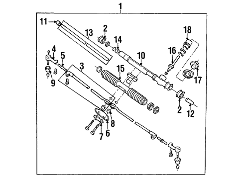 1988 Pontiac Sunbird P/S Pump & Hoses, Steering Gear & Linkage Hose-P/S Gear Outlet Front Diagram for 22535355