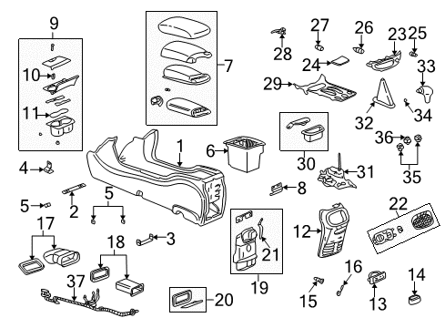 2001 Pontiac Bonneville Front Console Plate Asm-Front Floor Console Trans Shift Opening T*Oak Diagram for 25693217