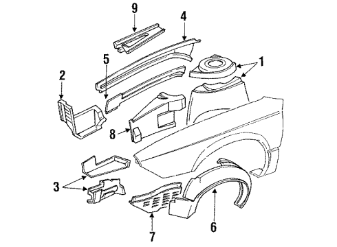 1996 Buick Regal Structural Components & Rails Bracket-Engine Electrode Center Diagram for 10227346