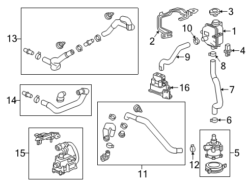 2022 Chevrolet Bolt EV Radiator & Components Reservoir Cap Diagram for 13436090
