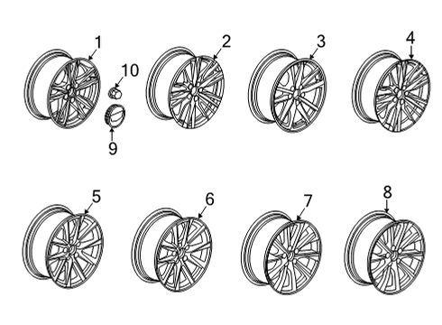 2022 Cadillac CT4 Wheels Wheel Diagram for 84256503