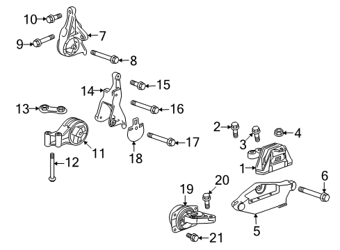 2010 Cadillac SRX Engine & Trans Mounting Mount Bolt Diagram for 11589282