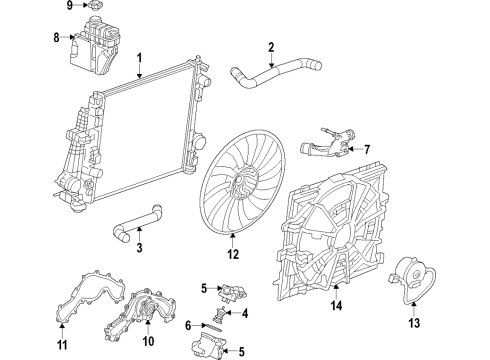 2020 Cadillac CT6 Cooling System, Radiator, Water Pump, Cooling Fan Water Pump Gasket Diagram for 12646951