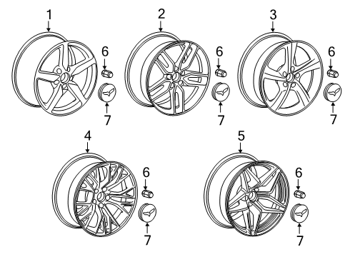 2019 Chevrolet Corvette Wheels Wheel Diagram for 19302113
