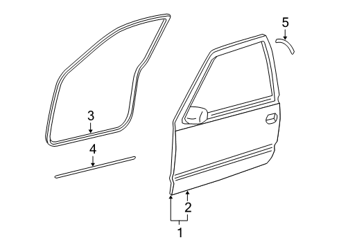 2007 Chevrolet Silverado 1500 Classic Front Door Protector Diagram for 15741341