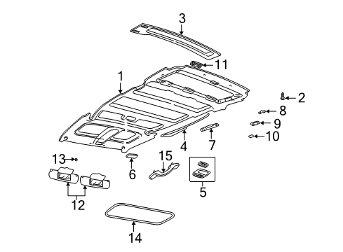 1997 Pontiac Trans Sport Interior Trim - Roof Lens, Reading Lamp Diagram for 12533124