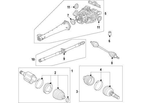 2020 Cadillac XT6 Rear Axle, Axle Shafts & Joints, Differential, Drive Axles, Propeller Shaft Outer Boot Diagram for 84207678