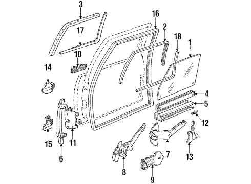 1992 Pontiac Trans Sport Front Door Sealing Strip Asm-Front Door Outer Belt Diagram for 10174712