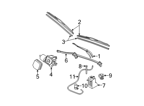 1997 Buick Park Avenue Wiper & Washer Components Arm Asm-Windshield Wiper Diagram for 25713948