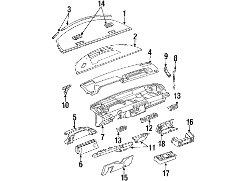 1995 Pontiac Trans Sport Instruments & Gauges Instrument Cluster Diagram for 16218132