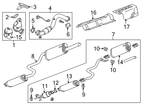 2015 Chevrolet Sonic Exhaust Components Converter & Pipe Diagram for 94543604