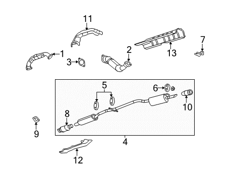 2010 Buick Lucerne Exhaust Components Catalytic Converter Diagram for 25793491