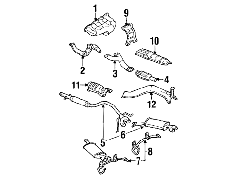 2000 Cadillac Eldorado Exhaust Components, Exhaust Manifold Engine Exhaust Manifold Assembly Diagram for 12557768