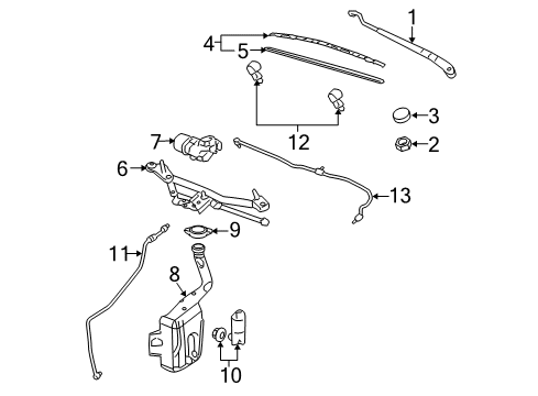 2010 Chevrolet Cobalt Wiper & Washer Components Wiper Blade Diagram for 20918022