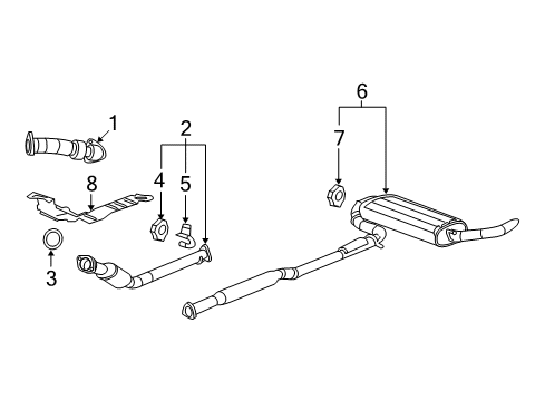 2006 Chevrolet Equinox Exhaust Components Converter & Pipe Diagram for 22690491