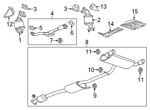 2012 Chevrolet Captiva Sport Exhaust Components Converter Diagram for 22821111