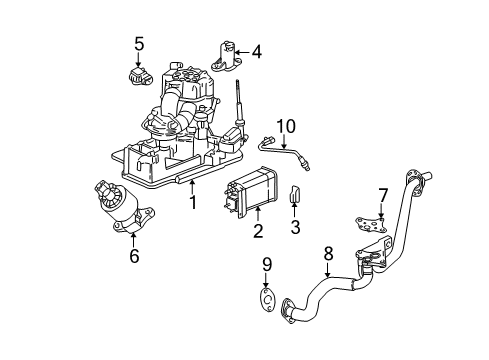 2000 GMC Yukon Secondary Air Injection System Gasket, EGR Valve Pipe Diagram for 12553047