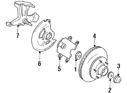 1985 Chevrolet K20 Front Brakes Seal, Front Wheel Hub Diagram for 14012967