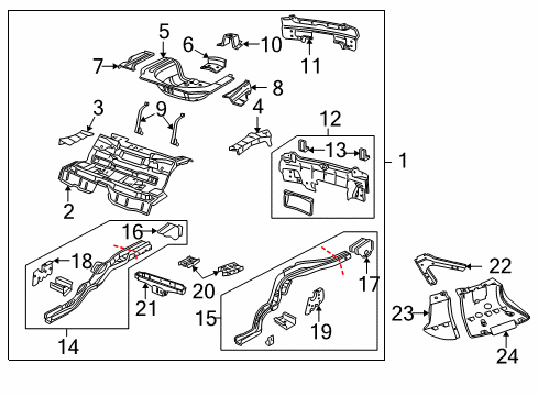 2006 Pontiac GTO Rear Body - Floor & Rails Reinforcement Diagram for 92166589