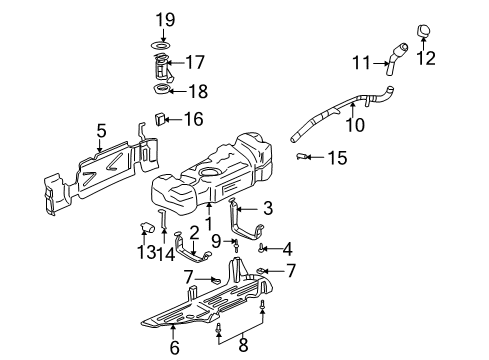 2004 Chevrolet Trailblazer EXT Senders Filter, Fuel Diagram for 19368932