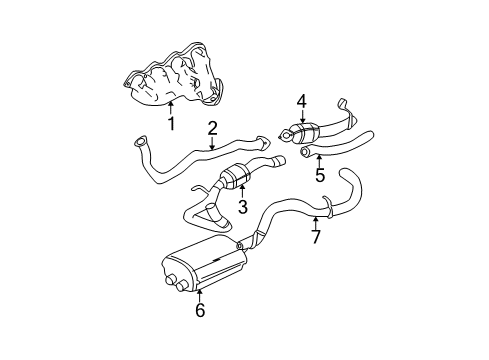 2006 Chevrolet Suburban 2500 Exhaust Components, Exhaust Manifold 3Way Catalytic Convertor Assembly (W/ Exhaust Manifold P Diagram for 15793201