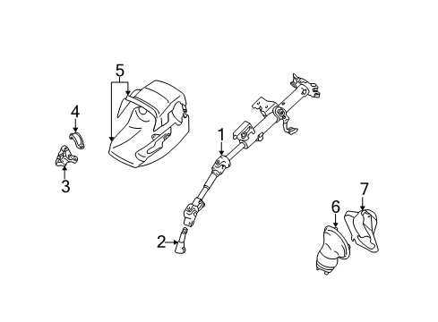 2003 Pontiac Vibe Ignition Lock Cover, Steering Column Trim *Gray Diagram for 88972243