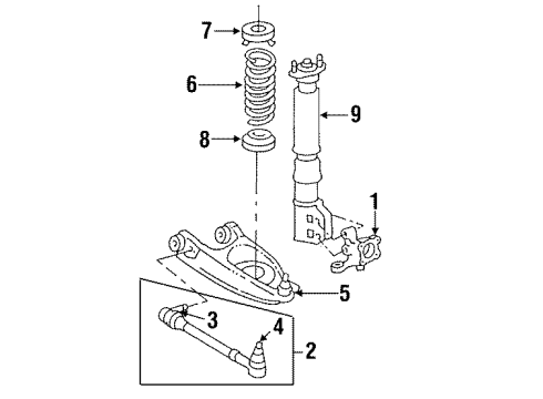 1993 Cadillac 60 Special Rear Suspension Components, Lower Control Arm, Ride Control, Stabilizer Bar Knuckle-Rear Suspension-Light Diagram for 25555626