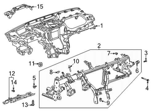 2021 Cadillac CT4 Cluster & Switches, Instrument Panel Reinforce Beam U-Nut Diagram for 11517079