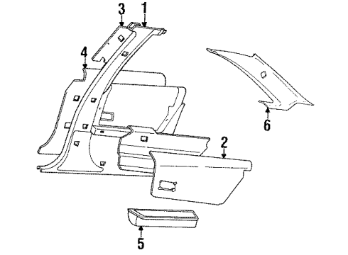 1996 Pontiac Grand Prix Interior Trim - Quarter Panels Fastener Diagram for 10126901