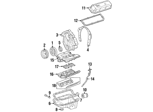 1994 Pontiac Firebird Intake Manifold Gasket Kit, Intake Manifold Diagram for 12520756