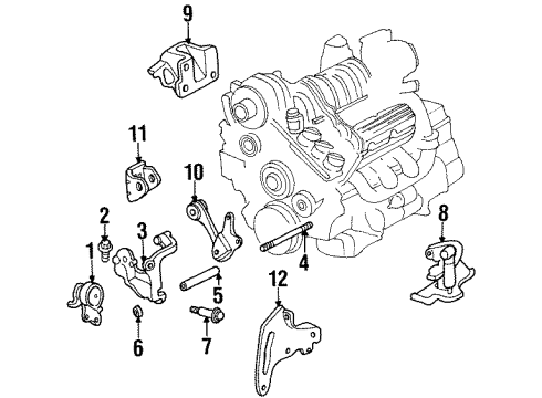 1999 Buick LeSabre Engine & Trans Mounting Bolt, Trans Mount Diagram for 22555512