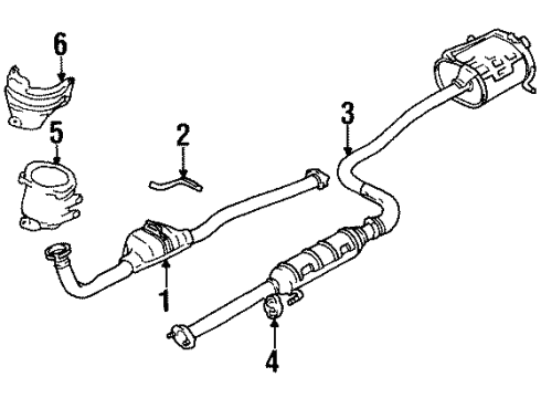 1995 Geo Metro Exhaust Components Catalytic Convertor (W/Exhaust Pipe) Diagram for 30011657