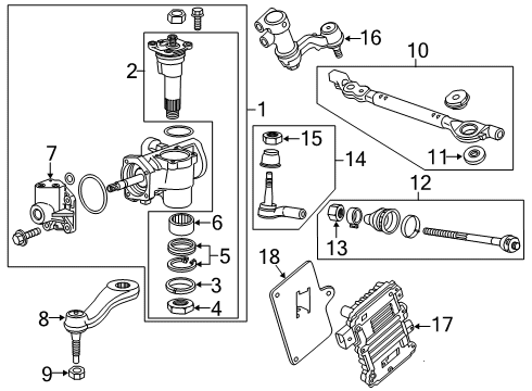 2018 GMC Sierra 2500 HD P/S Pump & Hoses, Steering Gear & Linkage Rack Assembly Diagram for 19256665