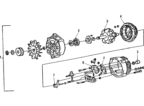 1991 Pontiac 6000 Alternator GENERATOR Assembly (Remanufacture) Diagram for 10463174
