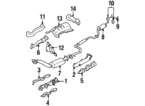 2000 Chevrolet Lumina Exhaust Manifold 3Way Catalytic Convertor Assembly (W/ Exhaust Manifold P Diagram for 12563200