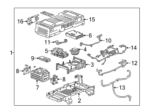 2018 Chevrolet Silverado 1500 Battery, Cooling System Battery Assembly Diagram for 24287865