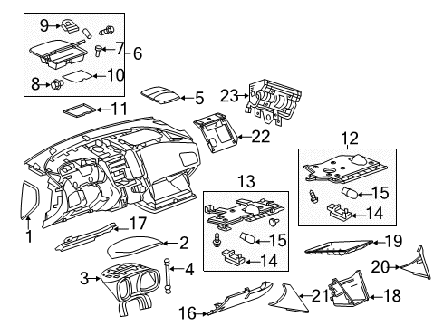 2010 GMC Terrain Cluster & Switches, Instrument Panel Compartment Damper Diagram for 20853281