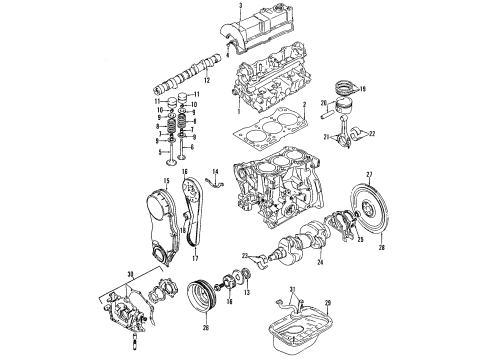 1992 Geo Metro Engine Parts, Mounts, Cylinder Head & Valves, Camshaft & Timing, Oil Pan, Oil Pump, Crankshaft & Bearings, Pistons, Rings & Bearings Pump Asm, Oil (On Esn) Diagram for 91177142