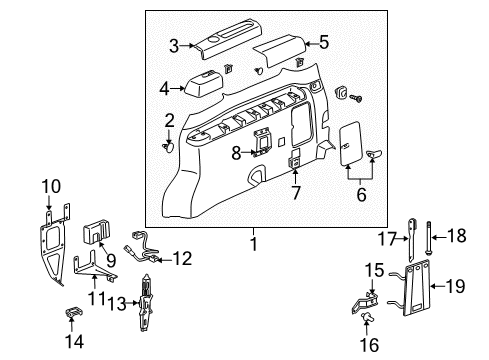 2006 Pontiac Montana Interior Trim - Side Panel Support-Luggage Shade *Ebony Diagram for 10408225
