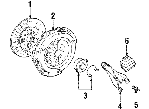 2002 Chevrolet Prizm Clutch & Flywheel Engine Crankshaft FLYWHEEL Diagram for 88975895