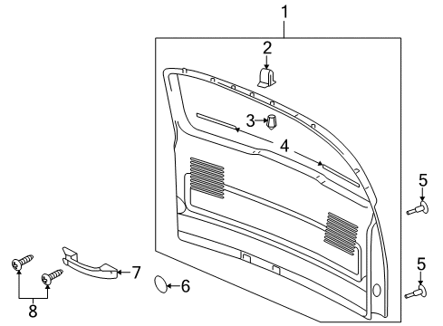 2007 Buick Terraza Interior Trim - Lift Gate Side Rail Bolt Diagram for 11517073
