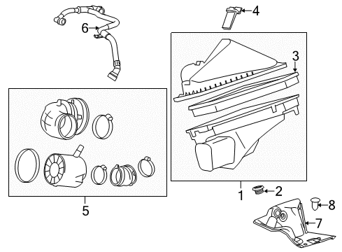 2014 Cadillac CTS Air Intake Air Cleaner Assembly Diagram for 22781108
