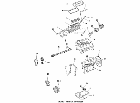 1986 Oldsmobile Delta 88 Engine & Trans Mounting Valve, Exhaust Diagram for 25521841
