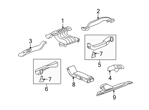 2009 Saturn Outlook Ducts Defroster Duct Diagram for 15129469