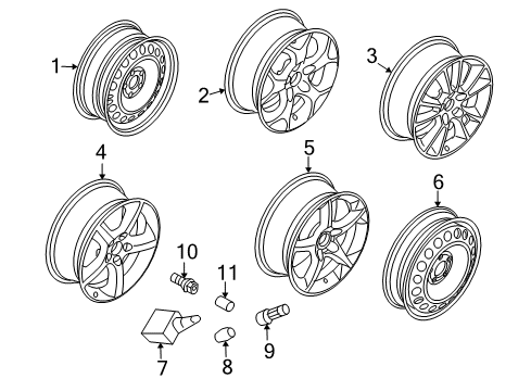2008 Saturn Astra Wheels Wheel Bolt Cap Diagram for 90342772